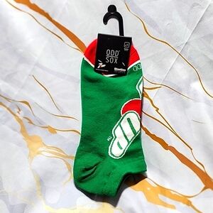 Odd Sox 7Up  7-Up Soda Shorties  Socks Green Red Mens Womens Size 6-12 NEW